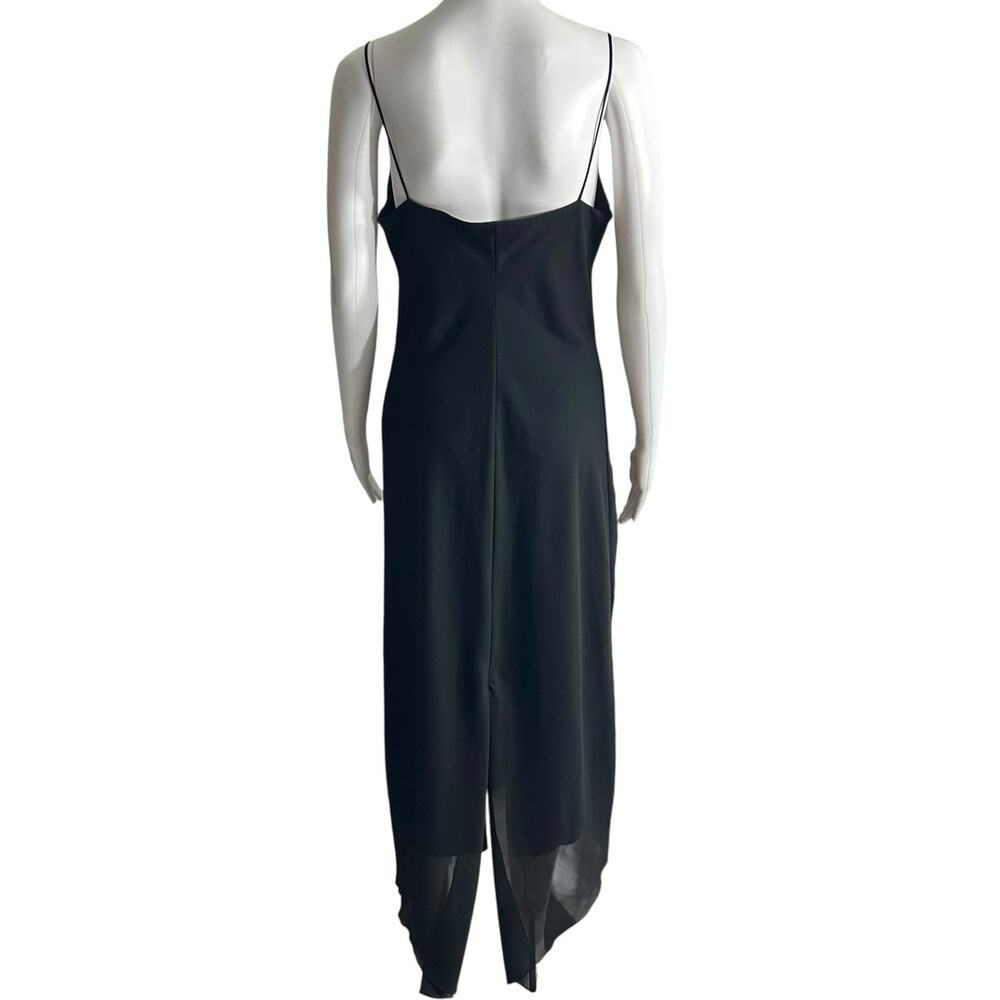B Smart Slip Dress Cowl Neck Spaghetti Strap Midi Lined Black Sz 7 8 Chiffon - Picture 2 of 7